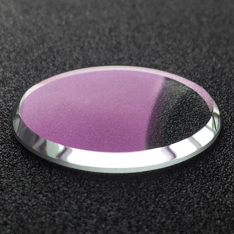 33mm Double Domed Wide Chamfer Mineral Crystal (Red AR Coating)