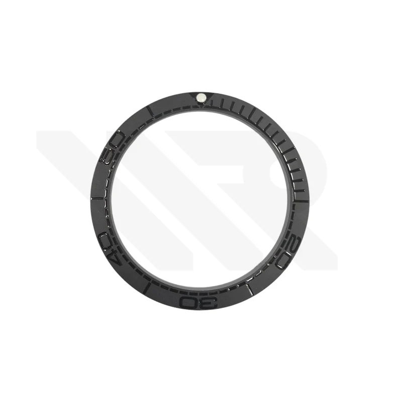 42mm Seamaster Style Matte Finish Ceramic Sloped Bezel Insert: Black-Black