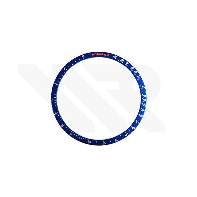 Aluminium Blue Bezel Insert Compatible with Omega Speedmaster: Silver - Orange