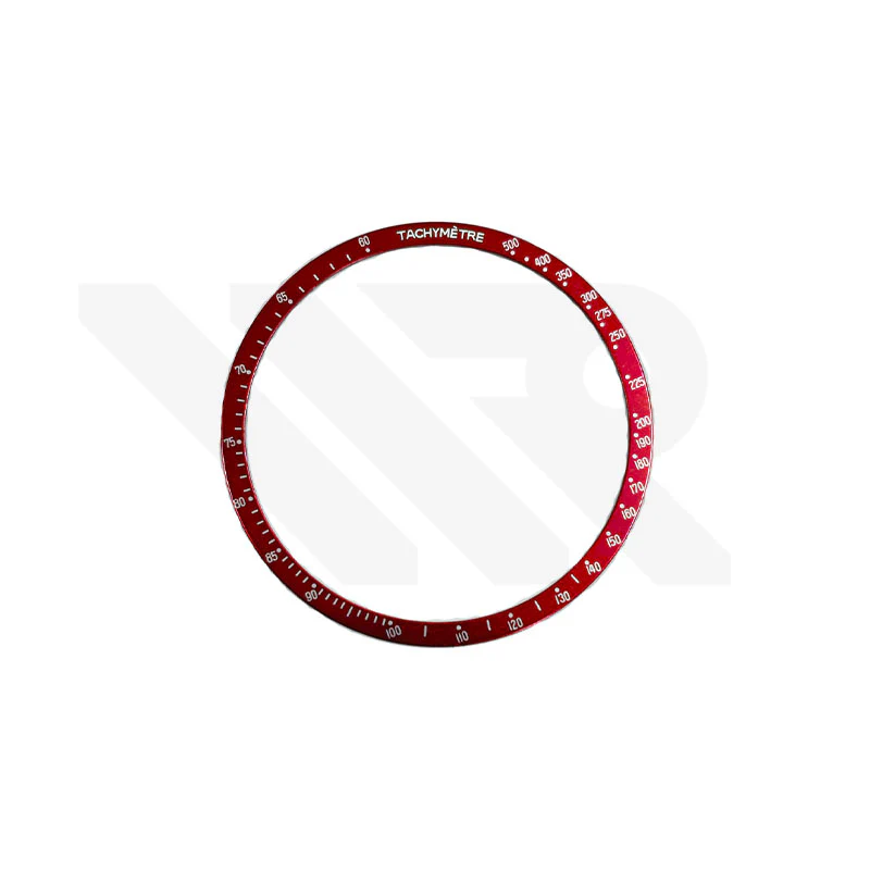 Aluminium Red Bezel Insert Compatible with Omega Speedmaster: Silver