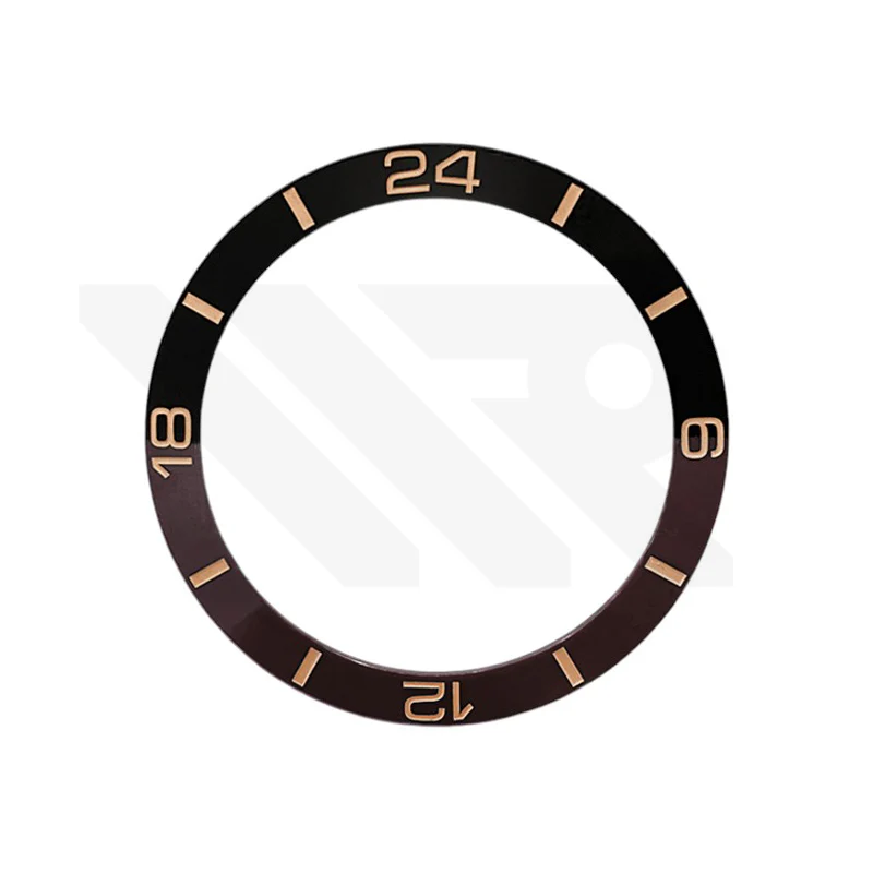 Bi-Color Ceramic Sloped Bezel Inserts for SKX/SRPD - Brown Black / Gold