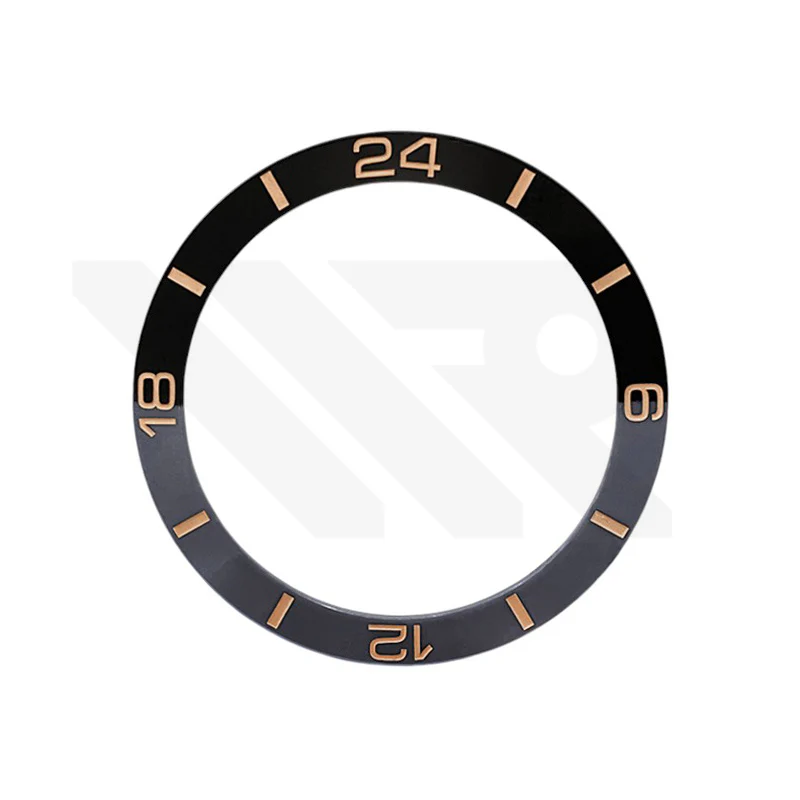 Bi-Color Ceramic Sloped Bezel Inserts for SKX/SRPD - Gray Black / Rose Gold