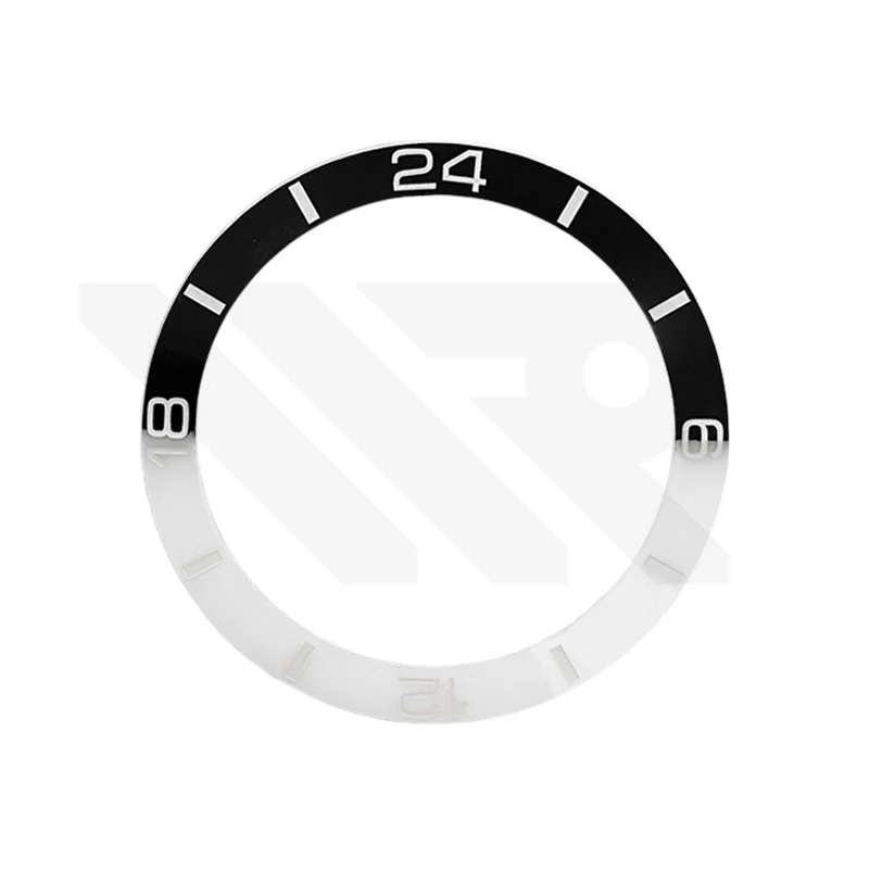 Bi-Color Ceramic Sloped Bezel Inserts for SKX/SRPD - White Black / White