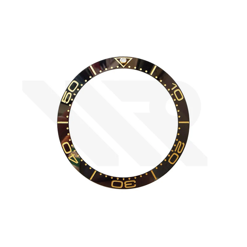 Blue Ceramic Sloped Bezel Insert Compatible with Omega Seamaster SM300: Black-Gold