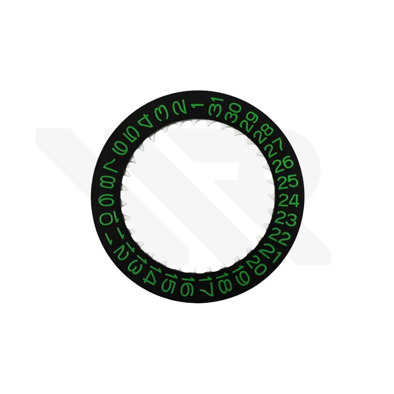 Black NH35 Date Disc - Green Numeric