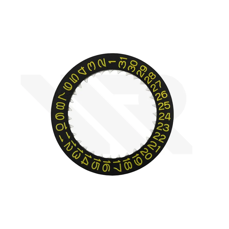 Black NH35 Date Disc - Yellow Numeric