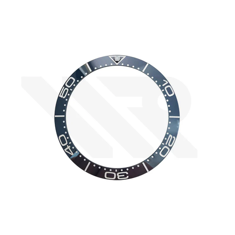 Blue Ceramic Sloped Bezel Insert Compatible with Omega Seamaster SM300: Blue-White