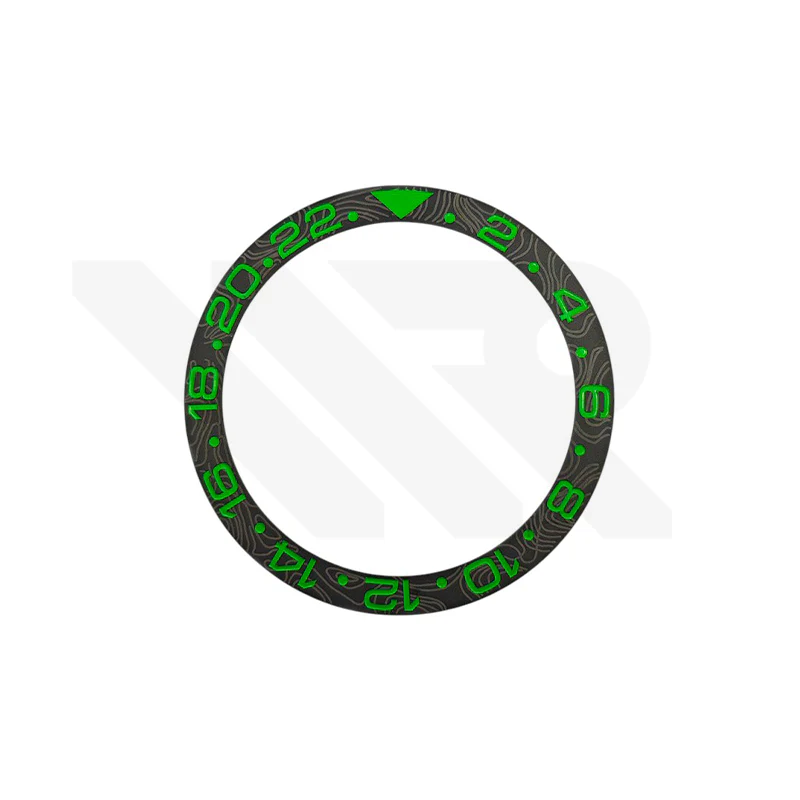 Carbon Grain GMT-24 Ceramic Sloped Bezel Insert for SKX007 / SKX009 / SRPD - Black/Green