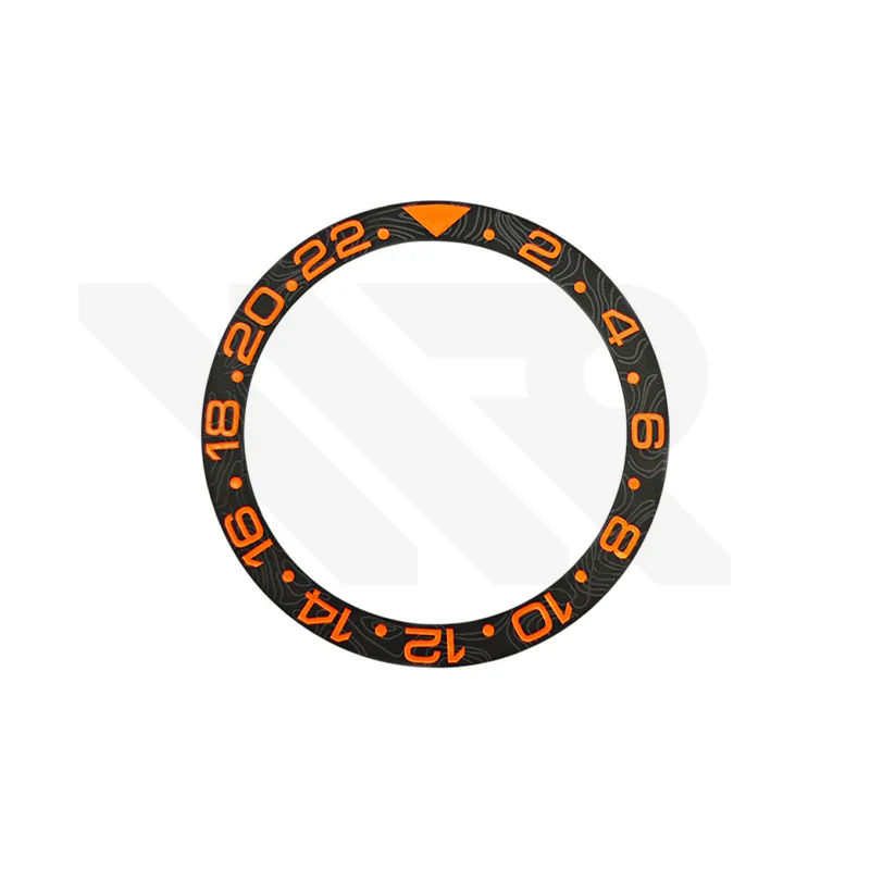 Carbon Grain GMT-24 Ceramic Sloped Bezel Insert for SKX007 / SKX009 / SRPD - Black/Orange