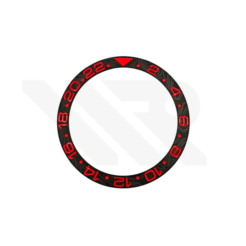 Carbon Grain GMT-24 Ceramic Sloped Bezel Insert for SKX007 / SKX009 / SRPD - Black/Red