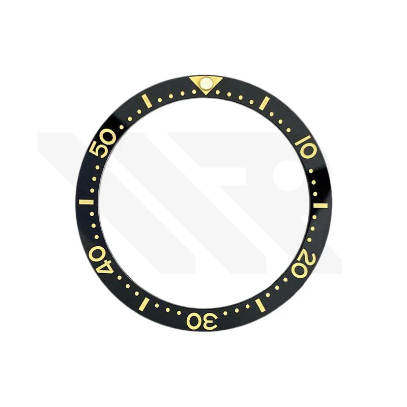 Ceramic Flat Bezel Inserts for SKX013 / SKX015 - Black/Gold