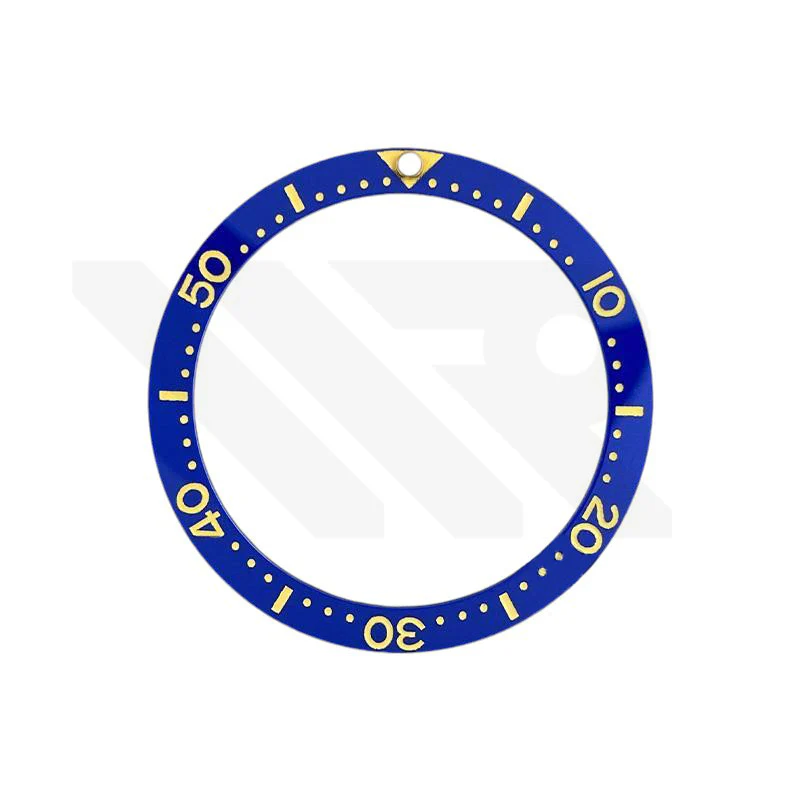 Ceramic Flat Bezel Inserts for SKX013 / SKX015 - Blue/Gold
