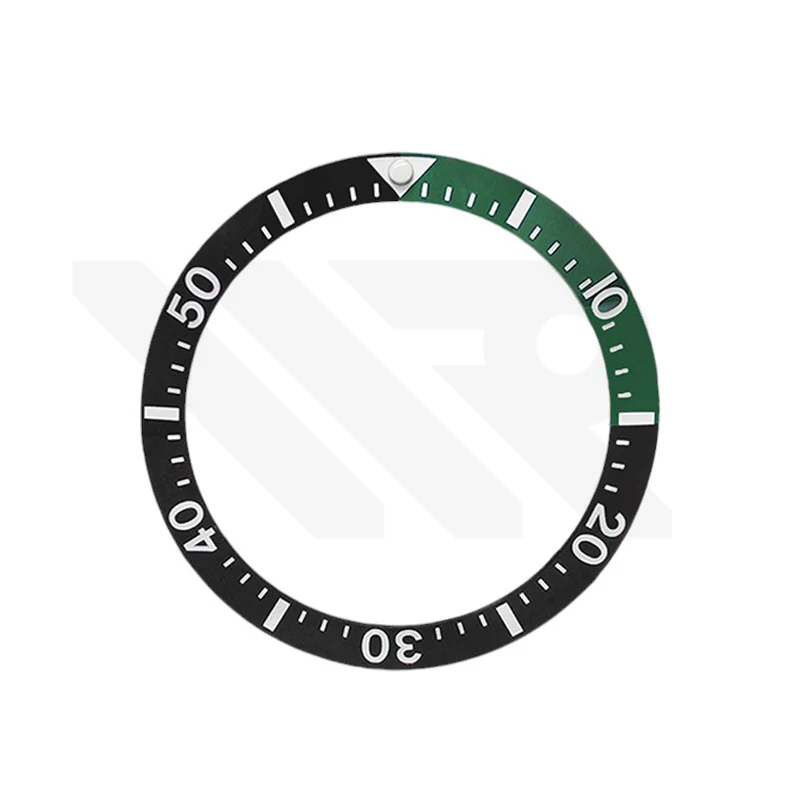 Ceramic Sloped Diver Bezel Insert for SKX / SRPD Seiko Mod: Black/Green