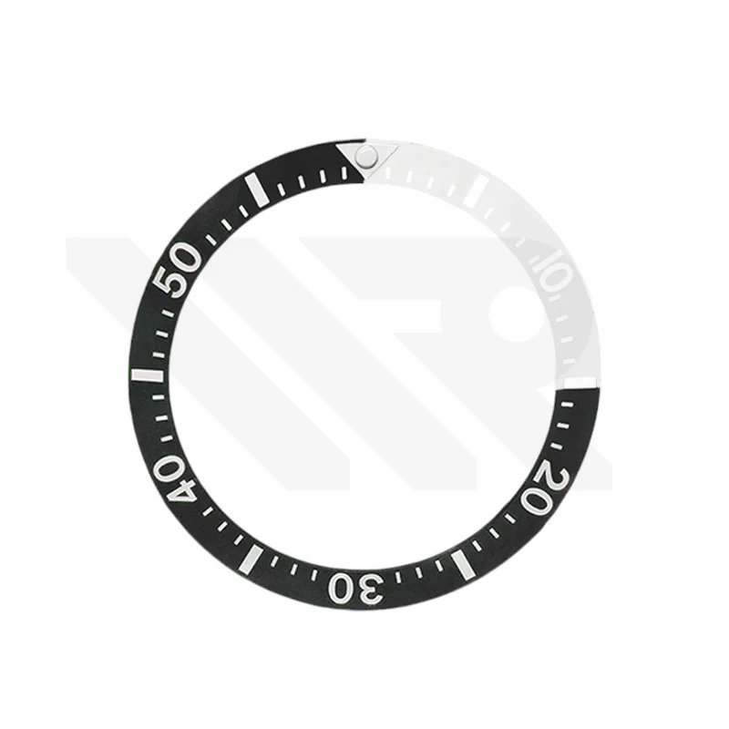 Ceramic Sloped Diver Bezel Insert for SKX / SRPD Seiko Mod: Black/White