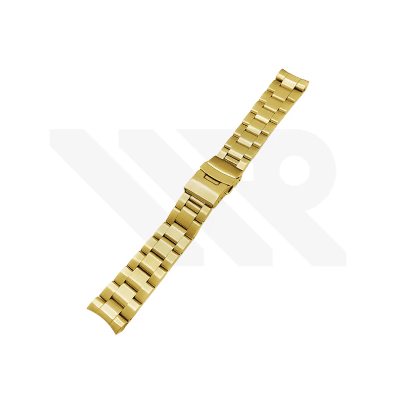 Curved End Stainless Steel Bracelet for SKX Nautilus Mod - Gold