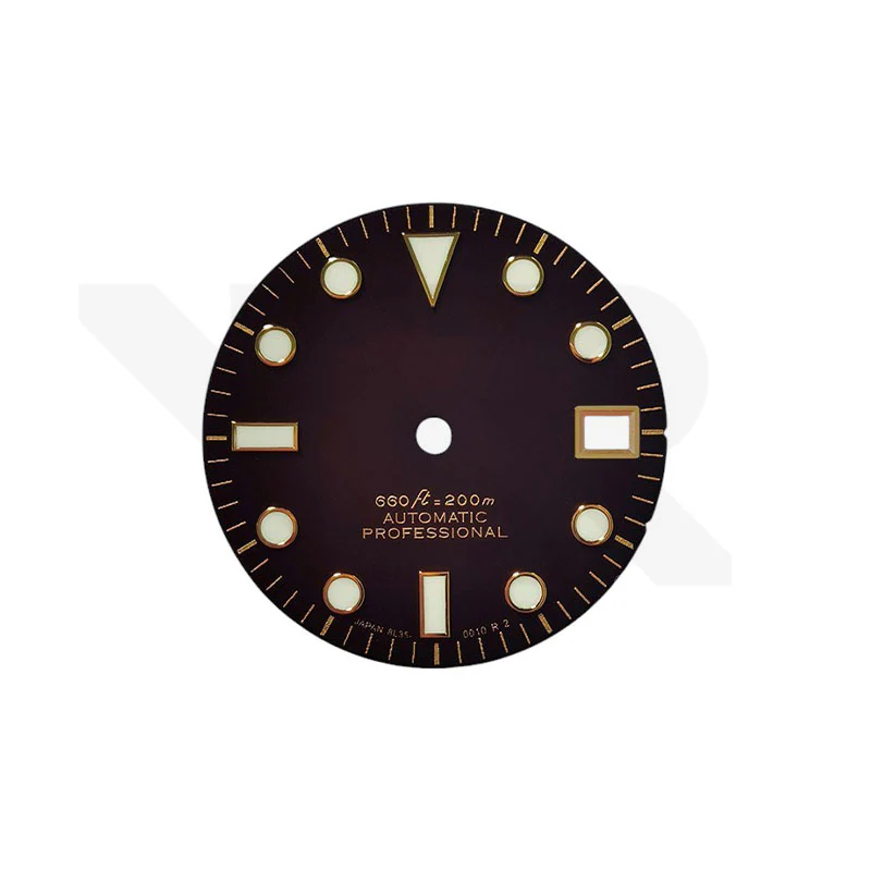 Sub Style Tropical Diver Dial for Seiko Mod: Gold Indices