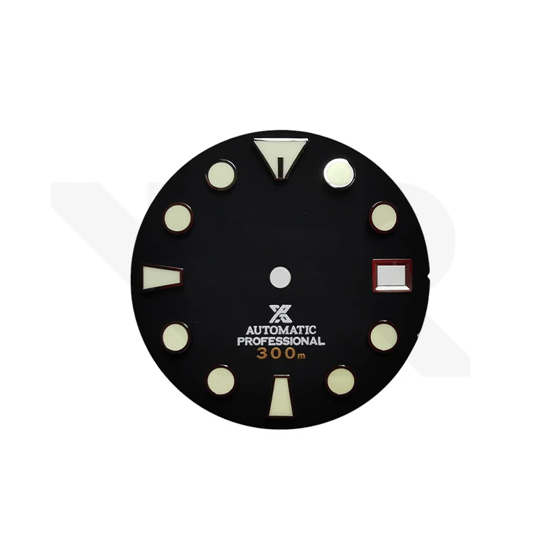 Matte Black Sumo Style Diver Dial for Seiko Mod: Silver Sumo Indices