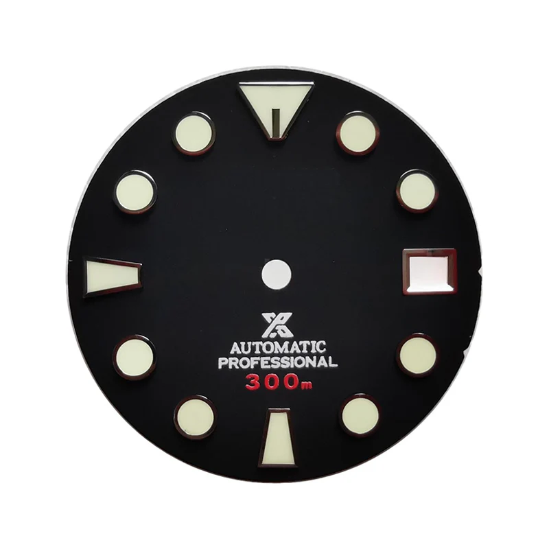 Matte Black Sumo Style Diver Dial for Seiko Mod: Silver Sumo Indices