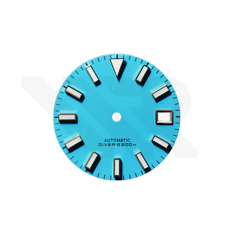 Diver Dial for Seiko Mod: Matte Tiffany Blue with Silver Indices