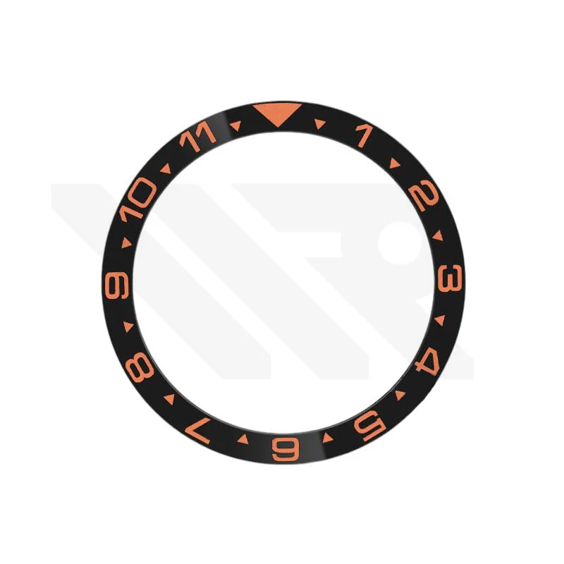 Dual Time Ceramic Flat Bezel Insert for SKX / SRPD - Black / Orange
