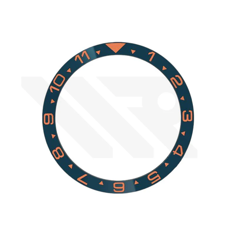 Dual Time Ceramic Flat Bezel Insert for SKX / SRPD - Navy / Orange