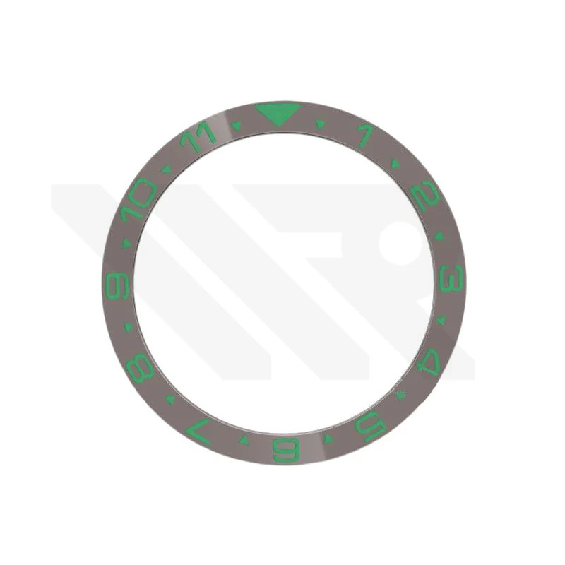 Dual Time GMT Style Ceramic Flat Bezel Insert for SKX / SRPD - Gray-Green