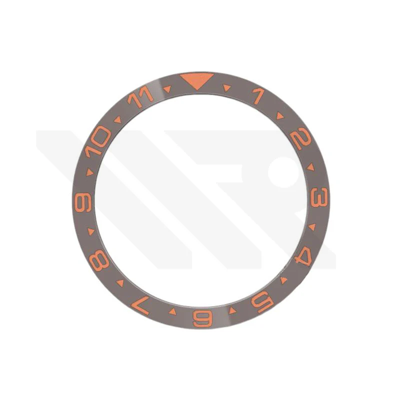 Dual Time GMT Style Ceramic Flat Bezel Insert for SKX / SRPD - Gray-Orange