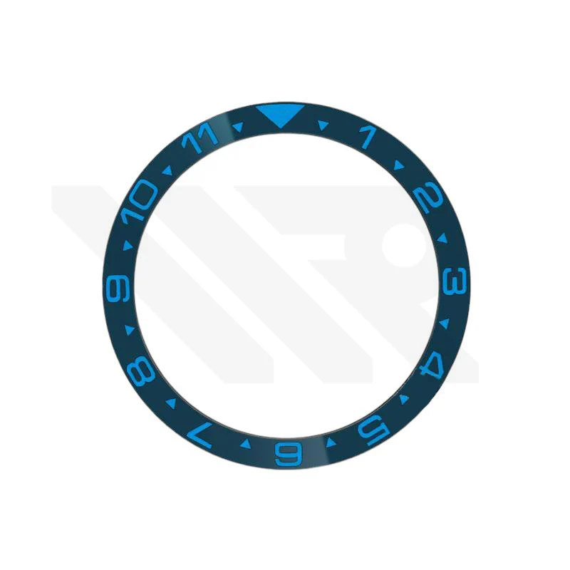 Dual Time GMT Style Ceramic Flat Bezel Insert for SKX / SRPD - Navy-Blue