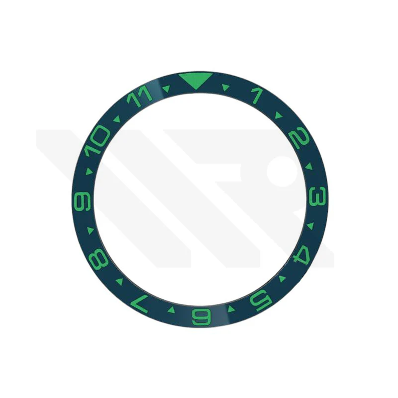 Dual Time GMT Style Ceramic Flat Bezel Insert for SKX / SRPD - Navy-Green