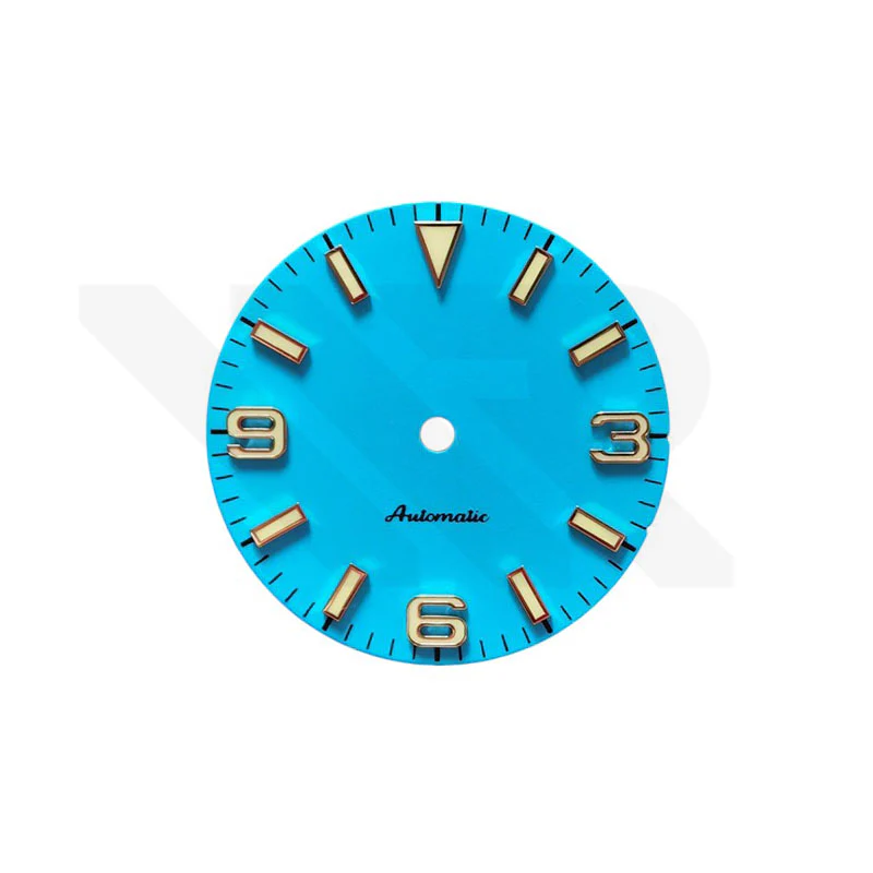 Explorer Dial for Seiko Mod: Matte Tiffany Blue with Silver 369 Indices