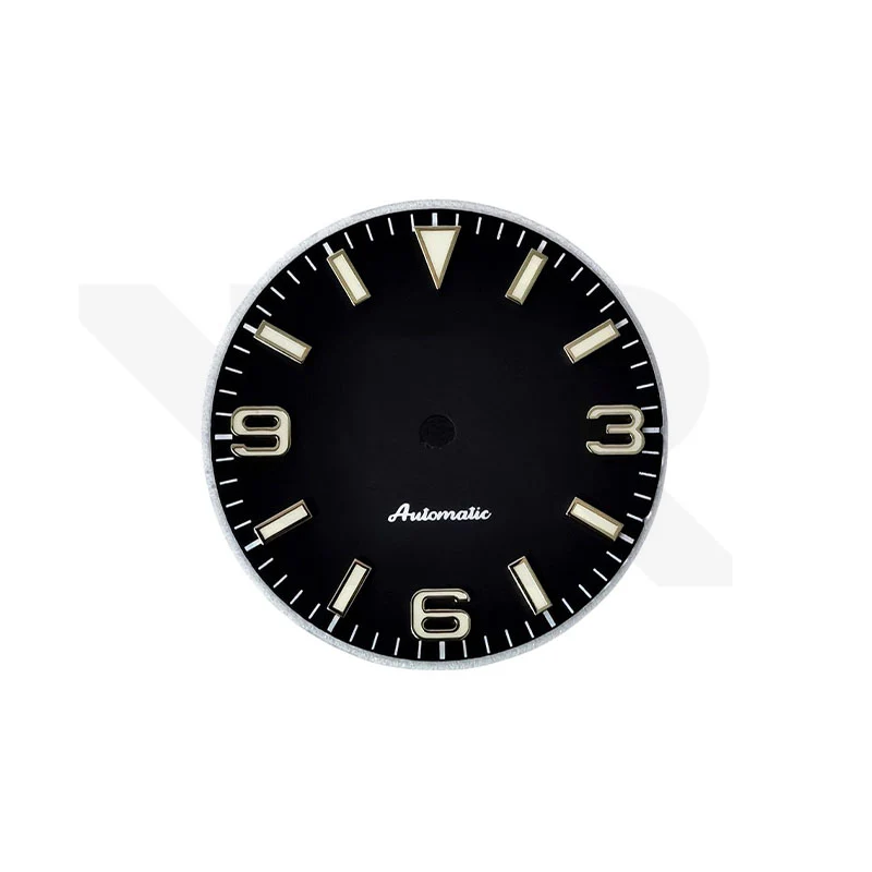Explorer Dial for Seiko Mod: Matte Black with Silver 369 Indices
