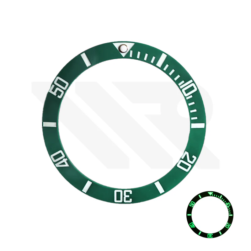 Full Luminous Ceramic Sloped Bezel Insert For MDV-106-1A: Green