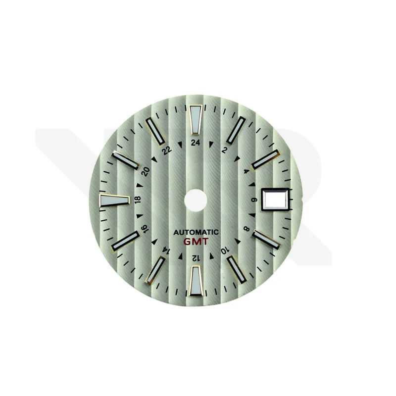 Geneva Stripes GMT Dial for Seiko NH34 Mod: Champagne Dial Gold Indices