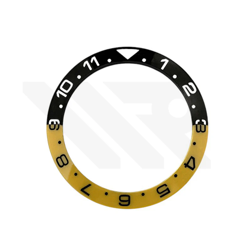 GMT-12 Ceramic Sloped Bezel Insert for SKX/SRPD - Yellow-Black/Inverted