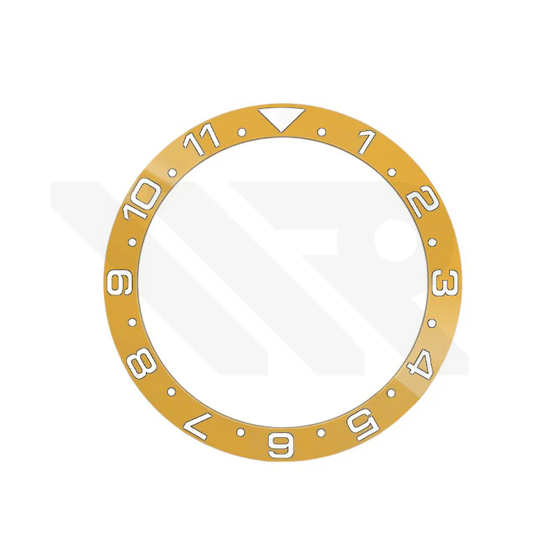 GMT-12 Ceramic Sloped Bezel Insert for SKX/SRPD - Yellow/White