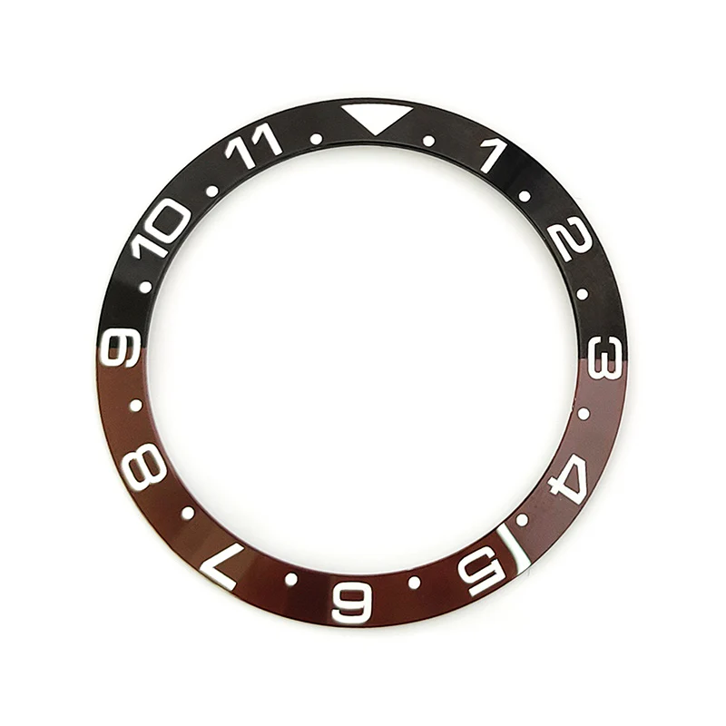 GMT Ceramic Sloped Bezel Insert for SKX/SRPD - Coffee/Brown (White Markers)