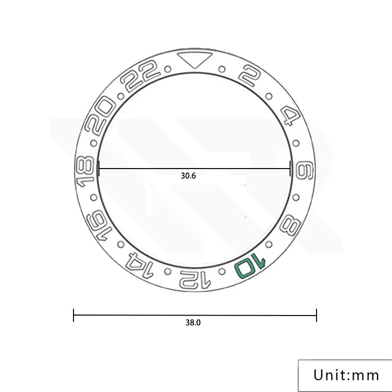 GMT Ceramic Sloped Bezel Insert for SKX/SRPD - Coffee/Brown (White Markers) - Image 2