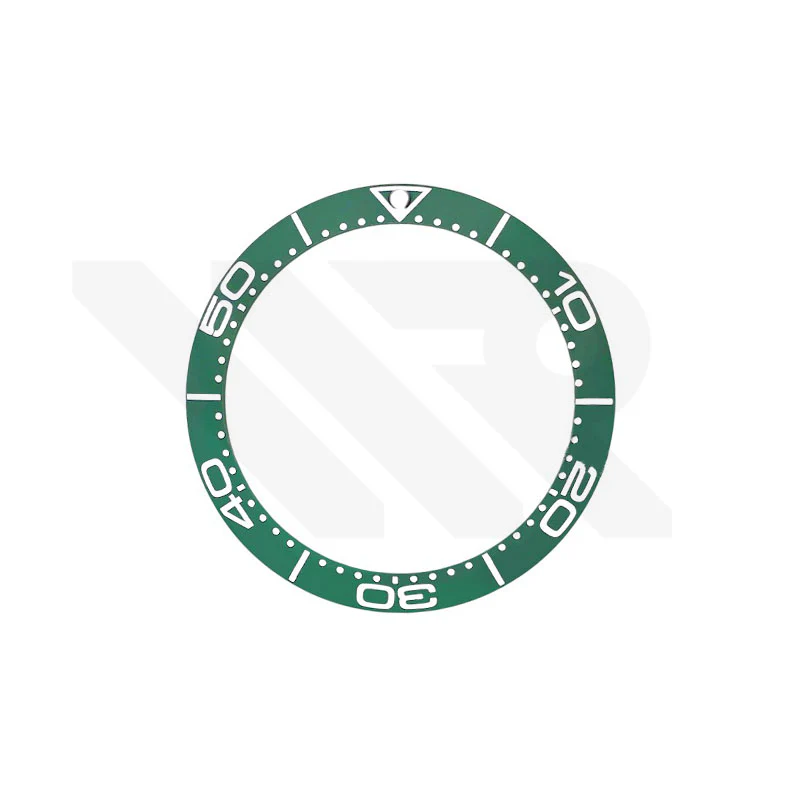 Green Ceramic Sloped 38mm Bezel Insert Compatible with Omega Seamaster: Green-White
