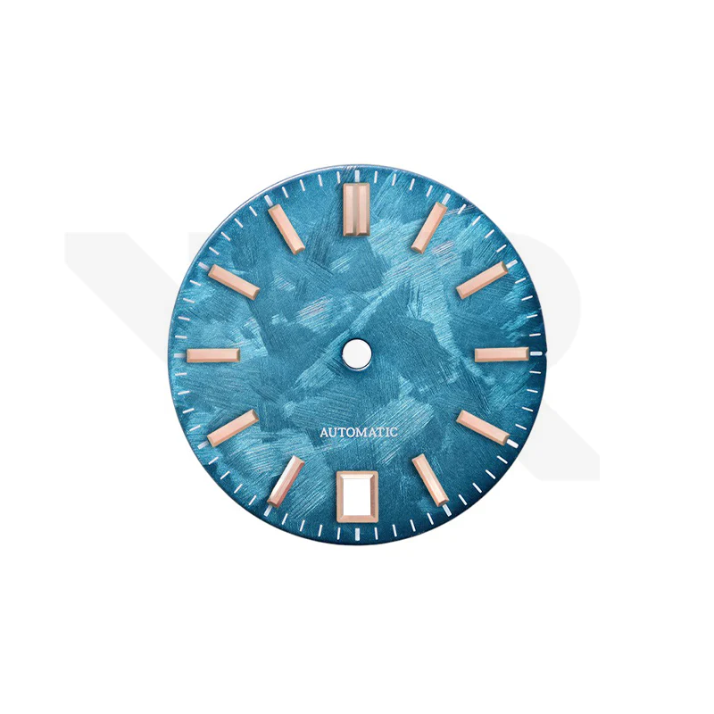 GS Shunbun Style Ocean Patina Dial for Seiko Mod: Rose Gold GS Style Indices with 6h Date Window