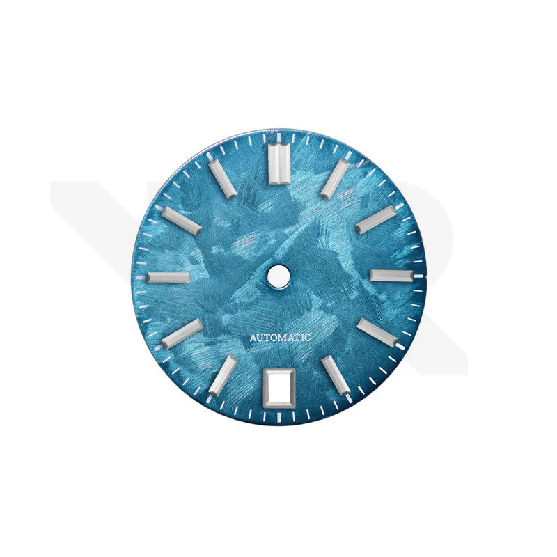 GS Shunbun Style Ocean Patina Dial for Seiko Mod: Silver GS Style Indices with 6h Date Window