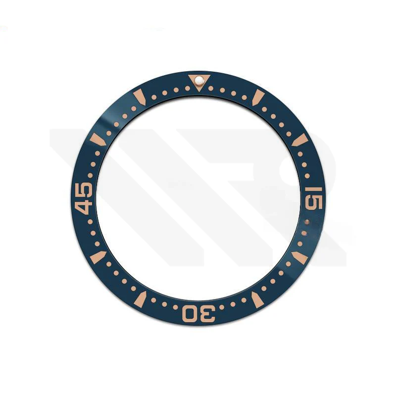 Hydro Style Ceramic Sloped Bezel Insert for SKX/SRPD - Aegean Blue/Rose Gold