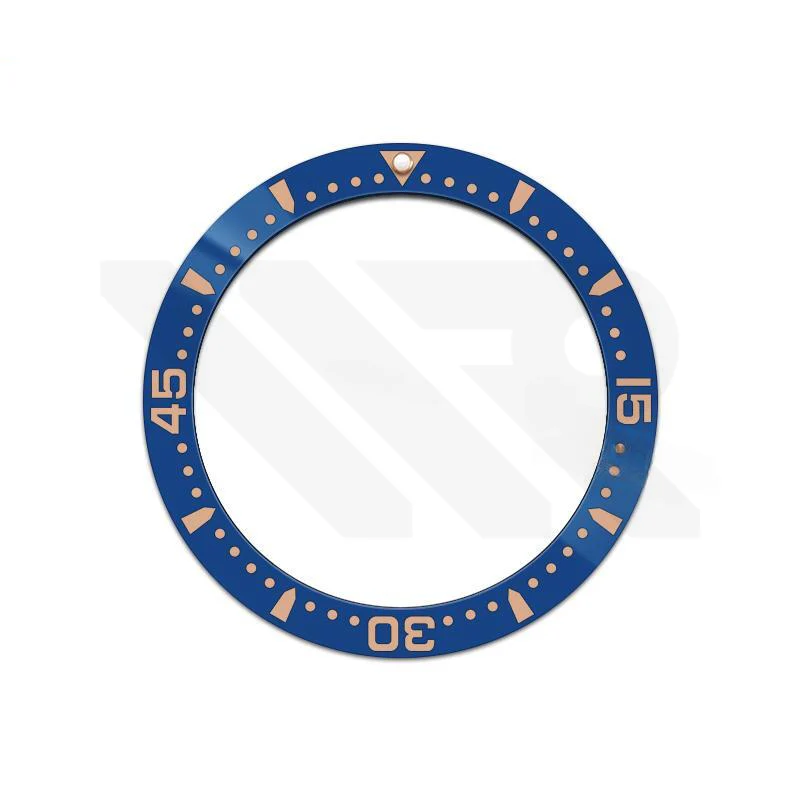 Hydro Style Ceramic Sloped Bezel Insert for SKX/SRPD - Blue/Rose Gold