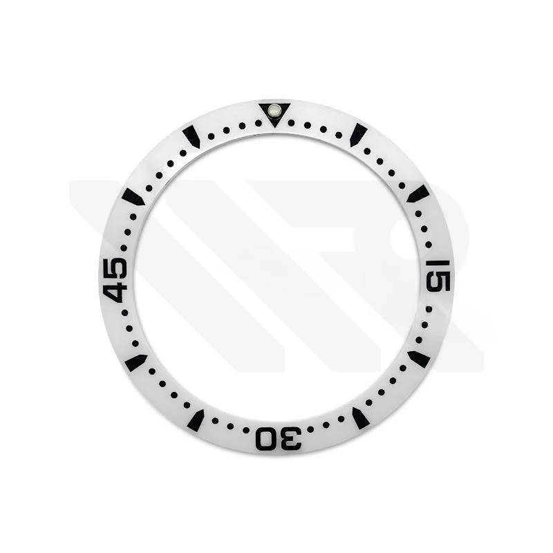 Hydro Style Ceramic Sloped Bezel Insert for SKX/SRPD - White/Black