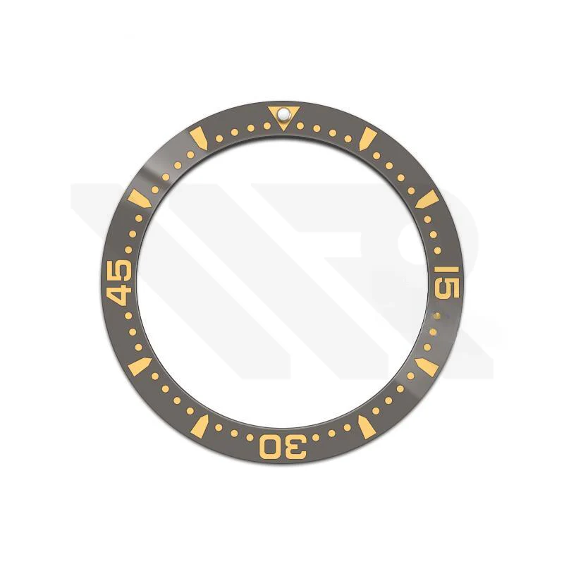 Hydro Style Ceramic Sloped Bezel Insert for SKX/SRPD - Grey/Gold