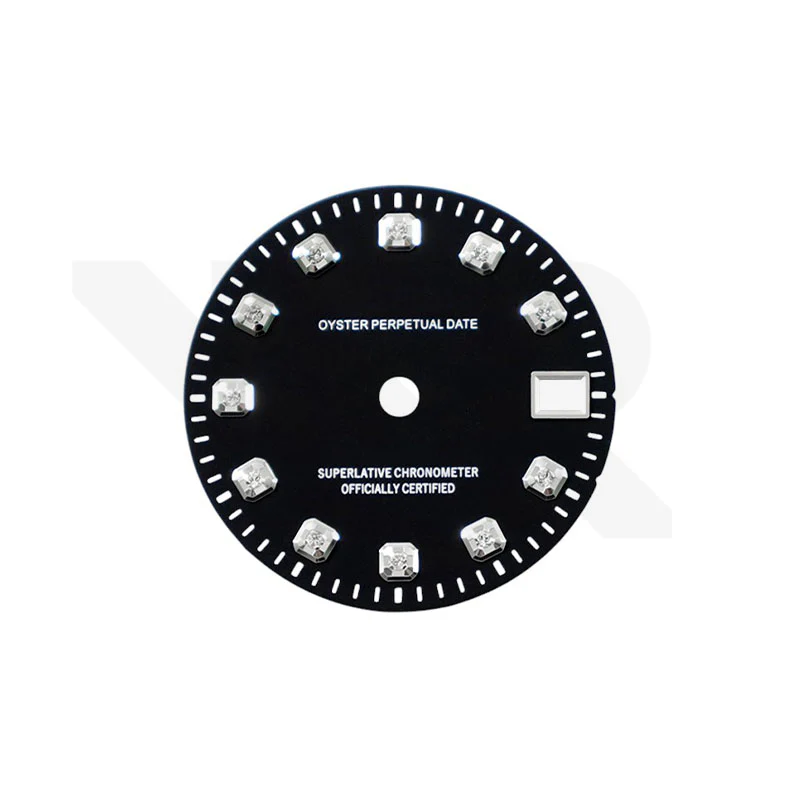 Matte Black Dial with Zirconia Indices for Seiko NH34 Mod: GMT Style