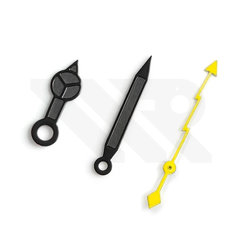 Mercedes Watch Hands for Seiko Mod: Black / Yellow