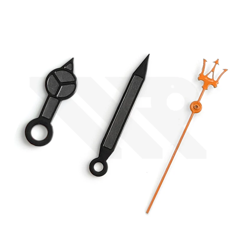 Mercedes Watch Hands for Seiko Mod: Black / Orange