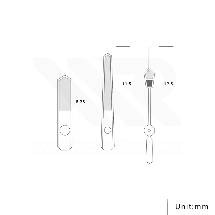 MM300 Watch Hands for Seiko Mod: Black - Image 4