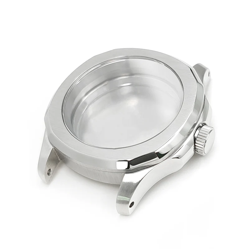 Nautilus Brushed Case Set for Seiko Mod: Silver