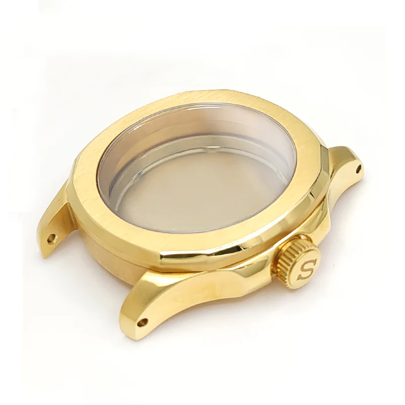 Nautilus Brushed Case Set for Seiko Mod: Gold - Image 2